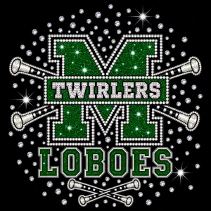 (2 Qty) M LOBOES with Twirlers across -  DTF transfers