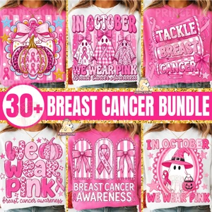 (2 qty) Any 2 design Pink theme Breast Cancer awareness Ribbon - DTF transfer