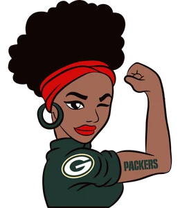 (2 qty) PACKERS Strong Girl FOOTBALL SPORTS - custom DTF transfer