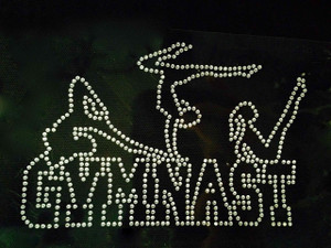Gymnast 3 Girls Hollow Rhinestone Transfer Iron on Gymnast 3 Girls Hollow Rhinestone Transfer Iron on