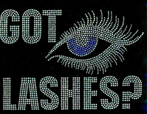 Got Lashes Blue eyes Rhinestone Transfer Iron On Got Lashes Blue eyes Rhinestone Transfer Iron On
