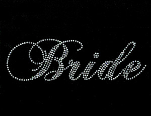 Bride SS Rhinestone Transfer Iron on Bride SS Rhinestone Transfer Iron on
