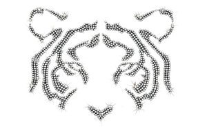 Tiger Face front (Clear) Rhinestone Transfer