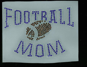 Football Mom Ark (Cobalt) Rhinestone Transfer Football Mom Ark (Cobalt) Rhinestone Transfer