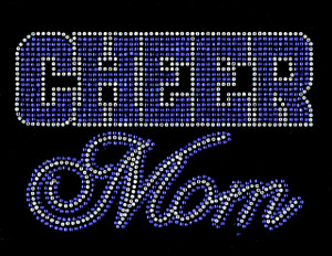 CHEER MOM Text (Cobalt Blue) Mothers Day Rhinestone Transfer CHEER MOM Text (Cobalt Blue) Mothers Day Rhinestone Transfer
