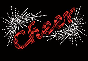 Cheer Sparkle Spray (RED) Rhinestone Transfer Iron on Cheer Sparkle Spray (RED) Rhinestone Transfer Iron on