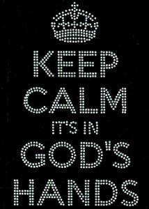 Keep Calm it's in God's hands Religious Rhinestone Transfer Keep Calm it's in God's hands Religious Rhinestone Transfer