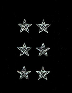(6 qty) 1.5" Star (CLEAR) Rhinestone Transfer Iron on (6 qty) 1.5" Star (CLEAR) Rhinestone Transfer Iron on