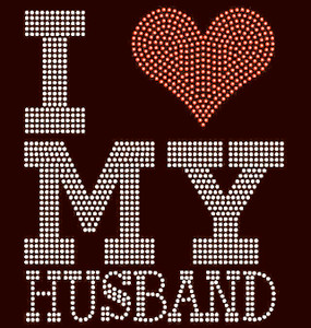 (Large) I love my HUSBAND hubby Rhinestone Transfer (Large) I love my HUSBAND hubby Rhinestone Transfer