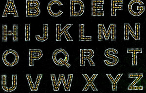 2.5 BOLD Letter Alphabet Roman Font (clear & Red 26 letters) Rhinestone  Transfer