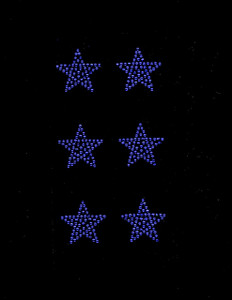 (6 qty) 1.5" Star (COBALT BLUE) Rhinestone Transfer (6 qty) 1.5" Star (COBALT BLUE) Rhinestone Transfer