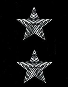 (2 qty) 4" Star (CLEAR) Rhinestone Transfer Iron on (2 qty) 4" Star (CLEAR) Rhinestone Transfer Iron on
