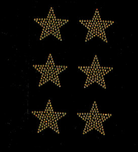 (6 qty) 2" Star (GOLDEN TOPAZ) Rhinestone Transfer Iron on (6 qty) 2" Star (GOLDEN TOPAZ) Rhinestone Transfer Iron on