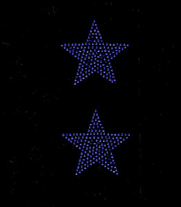 (2 qty) 3" Star (COBALT Blue) Rhinestone Transfer