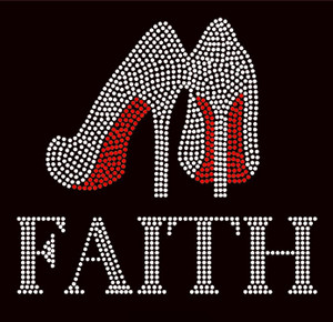 Faith Heel Stiletto Religious Rhinestone Transfer Faith Heel Stiletto Religious Rhinestone Transfer