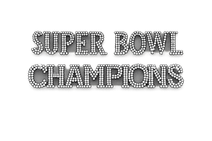 Super Bowl Champion Mascot Rhinestone Transfer Iron On