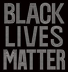 Black Lives Matter (Large) Bold Text Afro Rhinestone Transfer