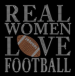 Real Women love Football New Rhinestone Transfer Iron on Real Women love Football New Rhinestone Transfer Iron on