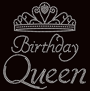 Birthday Queen Crown Rhinestone Transfer Iron on Birthday Queen Crown Rhinestone Transfer Iron on