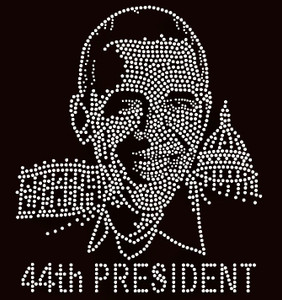 Obama - 44th President - Custom Order Rhinestone transfer Obama - 44th President - Custom Order Rhinestone transfer