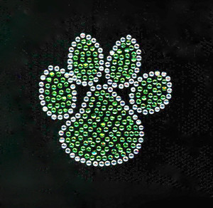 (Set Of 6) Paw 2" light Green  Rhinestone Transfer (Set Of 6) Paw 2" light Green  Rhinestone Transfer