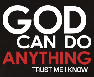 God can do anything Trust me I know Vinyl Transfer (White & Red)