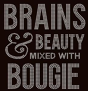 Brains and Beauty mixed with Bougie (Text) Rhinestone Transfer Brains and Beauty mixed with Bougie (Text) Rhinestone Transfer