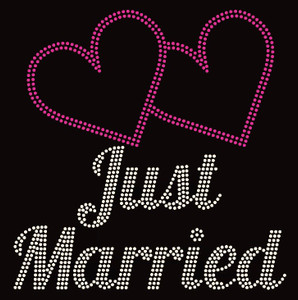 Just Married Rhinestone Transfer Iron on Just Married Rhinestone Transfer Iron on