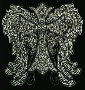 Large Angel Wing with Cross Religious Rhinestone Transfer 11.7(W) x 12.3"(H) Large Angel Wing with Cross Religious Rhinestone Transfer 11.7(W) x 12.3"(H)