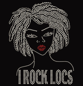 I Rock Locs Afro Girl Custom Rhinestone Transfer I Rock Locs Afro Girl Custom Rhinestone Transfer