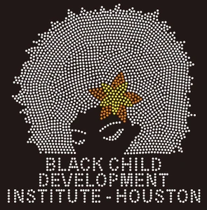 Black Child Development Institute Girl with Bow Rhinestone Transfer