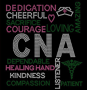 CNA Certified Assistant Nurse Words Rhinestone transfer CNA Certified Assistant Nurse Words Rhinestone transfer