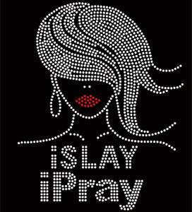 iSlay iPray Afro Girl Straight hair Rhinestone Transfer iSlay iPray Afro Girl Straight hair Rhinestone Transfer