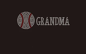 (Small 4.75x1.6) Baseball  Grandma McCabe Rhinestone Transfer