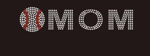 (9x2) Baseball Mom (arial font) - McCabe Rhinestone Transfer