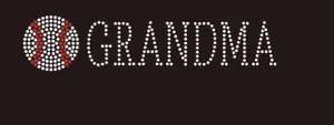 (9x2) Baseball Grandma (Roman) McCabe Rhinestone Transfer