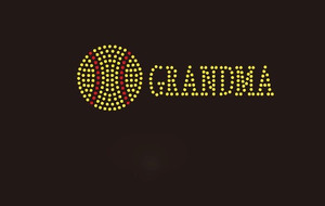 (Small 4.75x1.6) Softball  Grandma McCabe Rhinestone Transfer