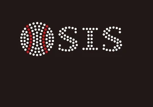 (Small 4.75x1.6) Baseball Sis McCabe Rhinestone Transfer