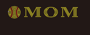 (9x2) Softball Mom (roman font) - McCabe Rhinestone Transfer