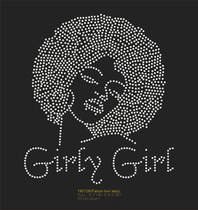 Girly Girl Afro Lady Rhinestone Transfer Girly Girl Afro Lady Rhinestone Transfer