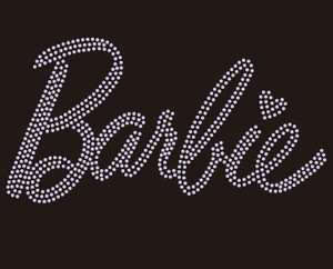 Barbie Text Rhinestone transfer Barbie Text Rhinestone transfer