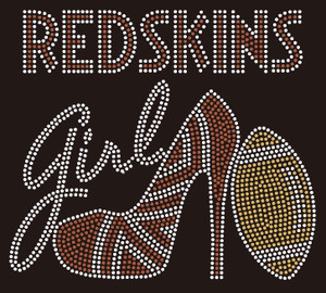Redskins girl heel Football Rhinestone transfer Redskins girl heel Football Rhinestone transfer