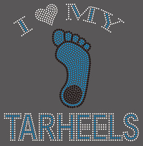 I Love Tar Heel custom Rhinestone Transfer 