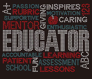 Educator Words (Teal) Rhinestone Transfer Educator Words (Teal) Rhinestone Transfer
