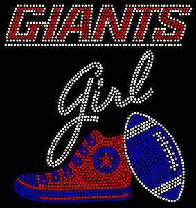 Giants girl (TENNIS) Shoe sneaker custom Rhinestone transfer