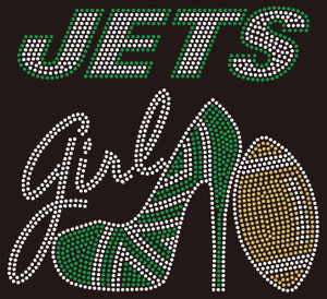 Jets girl heel custom Rhinestone transfer Jets girl heel custom Rhinestone transfer