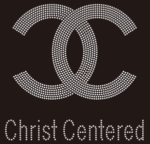 CC - Christ Centered religious Rhinestone transfer