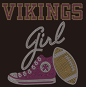 Vikings girl (TENNIS) Shoe Sneaker Football Rhinestone Transfer Vikings girl (TENNIS) Shoe Sneaker Football Rhinestone Transfer