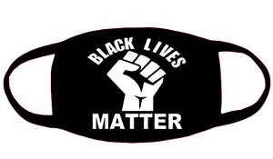 Black Lives Matter curved with fist 3x3.2 Vinyl Transfer for Mask (White) (Mask sold separately)