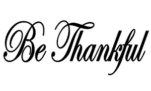 Be Thankful - custom Vinyl Transfer (BLACK)